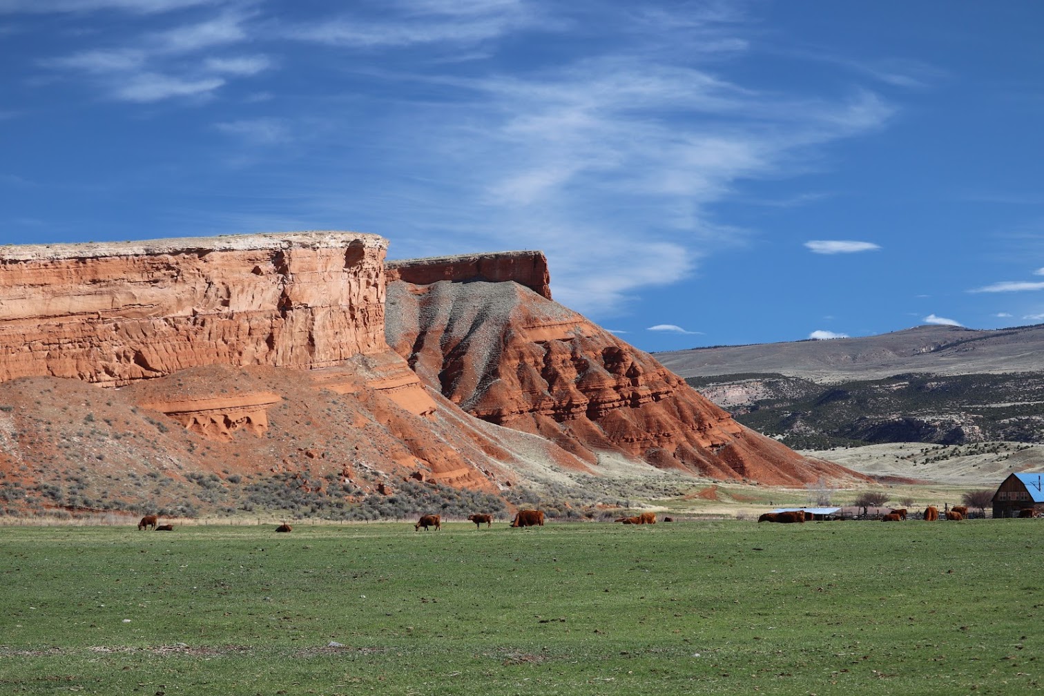 At the foot of the Bighorn Mtns.